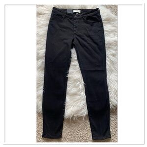 NWT NEUW Bowery Skinny Jeans Mid Rise Black Silk Size 30